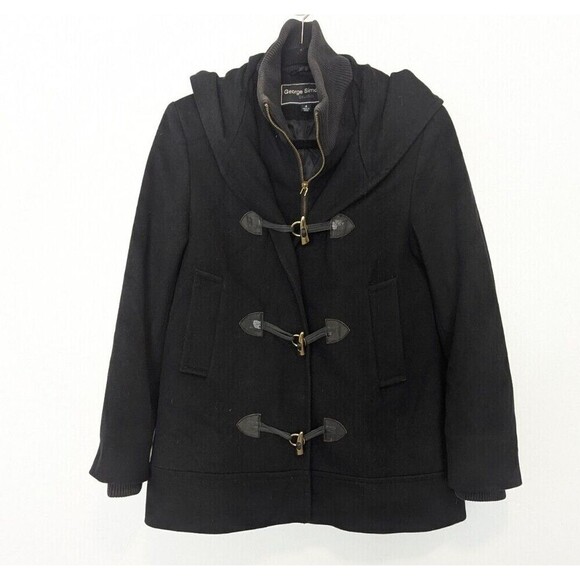 George Simonton Coat Womens Size 4 Black Lambswool Cashmere Classic Warm Jacket - Picture 1 of 15